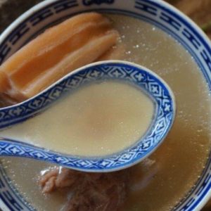 Lotus root mung bean and pork bone soup